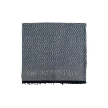 EMPORIO ARMANI Modal Knit Scarves Unisex Gray