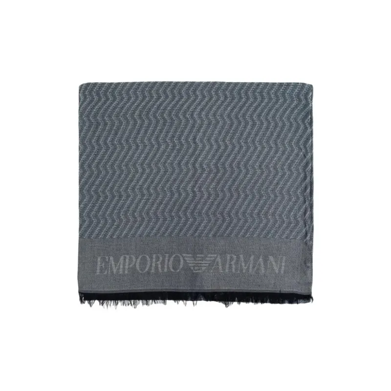 EMPORIO ARMANI Modal Knit Scarves Unisex Gray-0
