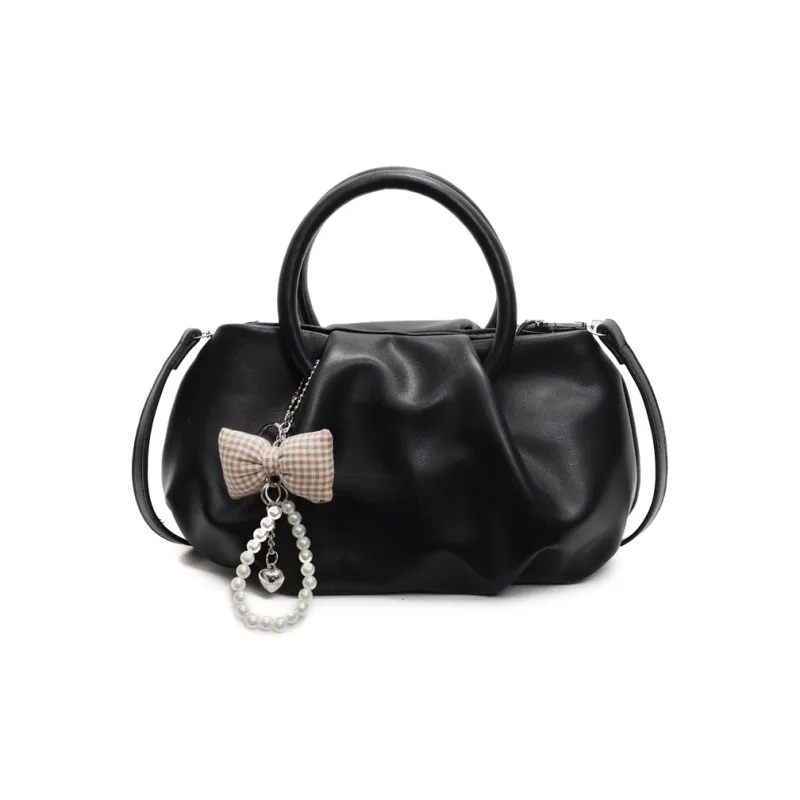 Yalu PU One Shoulder Handbag Women's Ecru/Black/Yellow/Pink-5