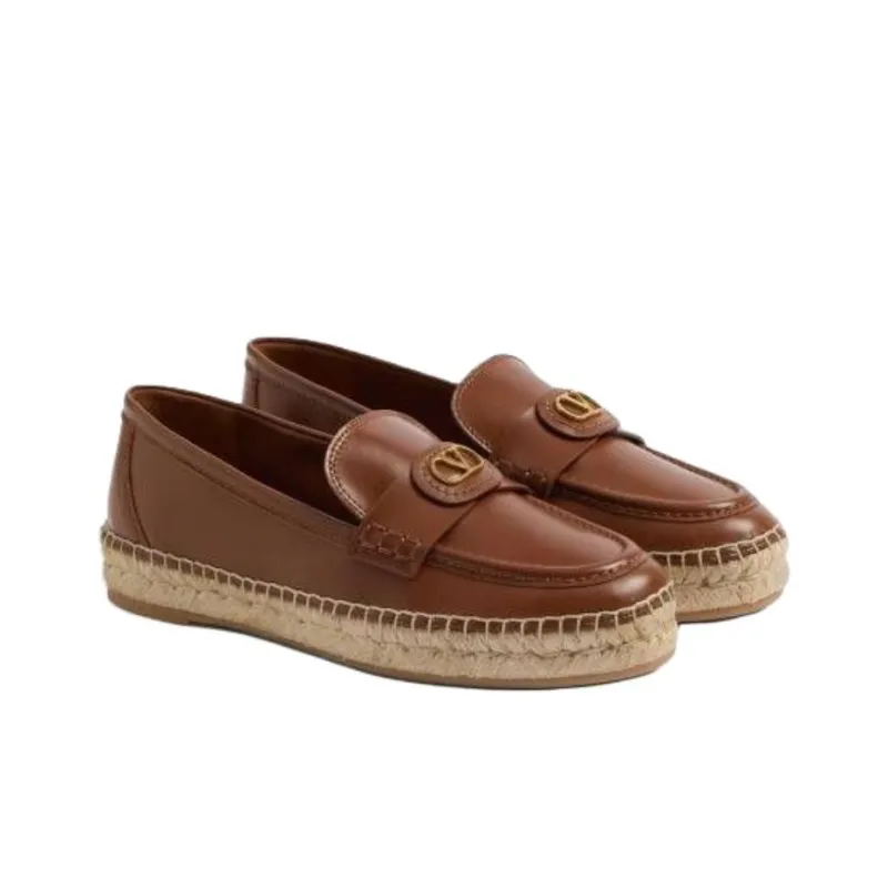 Valentino VLogo Signature Espadrilles Women's Dark Brown-2