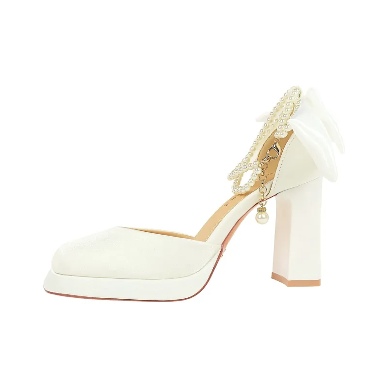 QITUMAUL Chunky Heel High Heels Women's-3