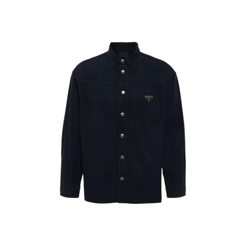 PRADA Shirts Men Blue