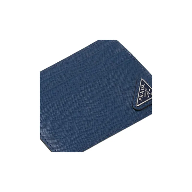 PRADA Saffiano Leather Card Holder Men's Blue-4