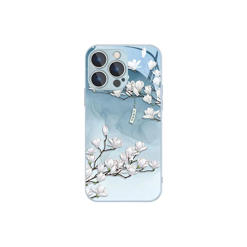 MSMF Glass Material Phone Cases Compatibility With Apple/Apple 13/16 Pro/14/15 Plus/12 Pro Max/11/XS/X Refreshing-0