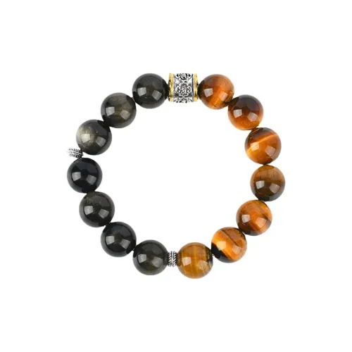 ZHOUBAIFU Tiger's Eye Stone Bracelets Men's