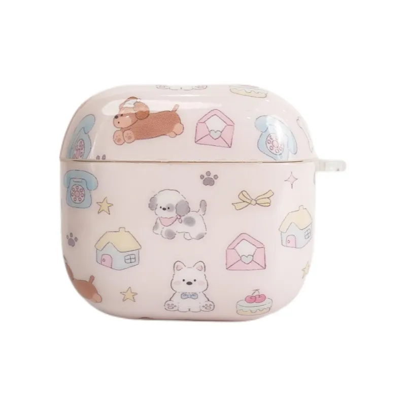 Wei Xin Compatibility With Apple AirPods 4/2/3/4th Generation/AirPods Pro/Pro 2 TPU Phone House Puppy Headphone Cases-2