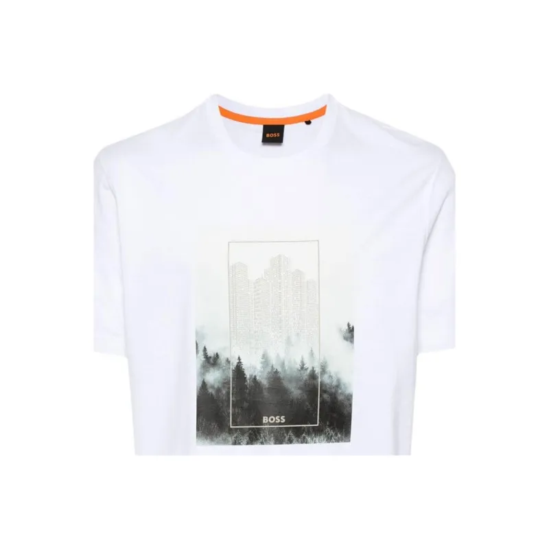 HUGO BOSS Photograph print Cotton T shirt-4