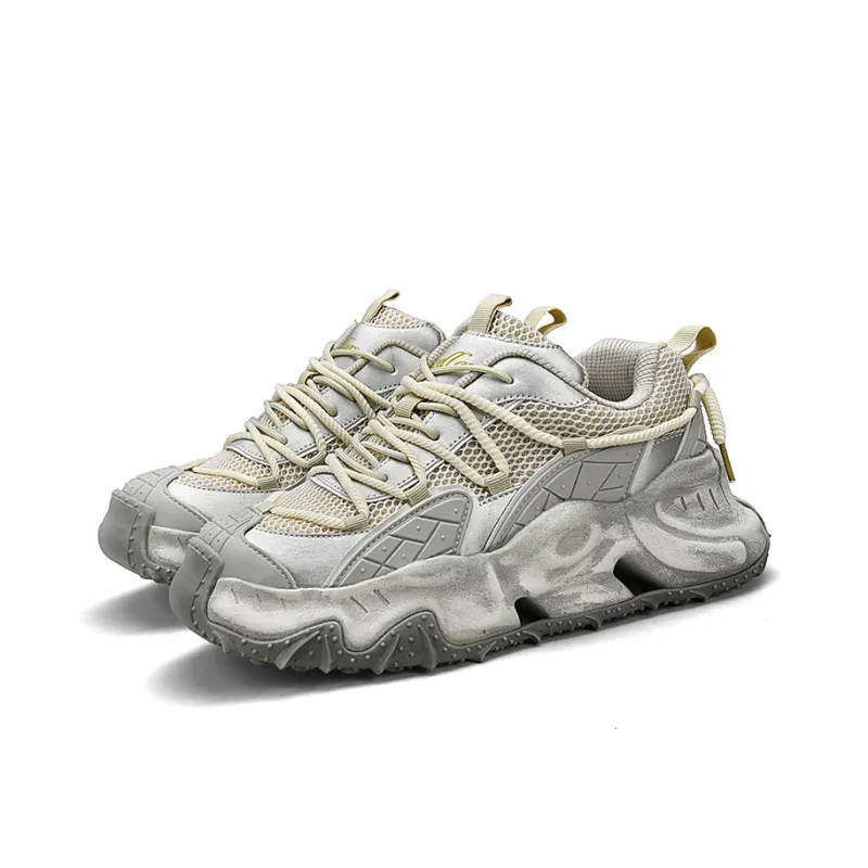 TCELLARS Cushioning Abrasion Resistant Lightweight Height Increasing Mat Low Top Chunky Sneakers Unisex-3