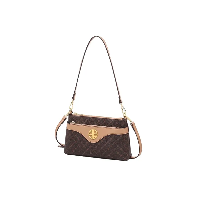 PESASRIE PVC Shoulder Bag Women's Coffee-2