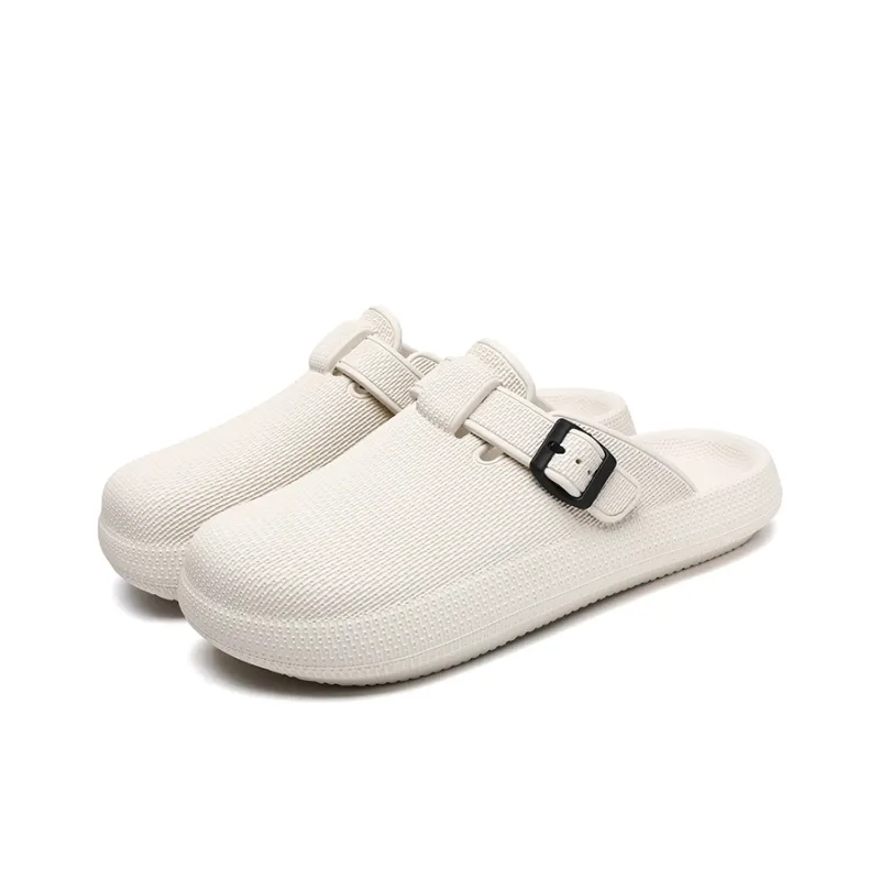 Gaius Durant Quiet Abrasion Resistant Slip Resistant Closed Toe Slippers Unisex White-1