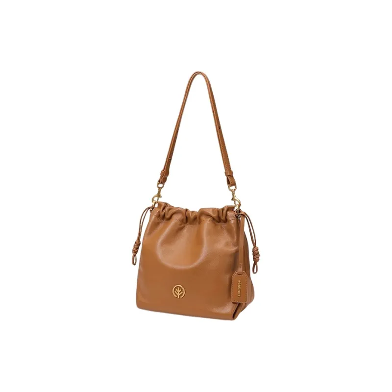 BAGTREE Cow Leather Bucket Bags Crossbody Bag, Shoulder Bag Trumpets Women's Multicolor-1