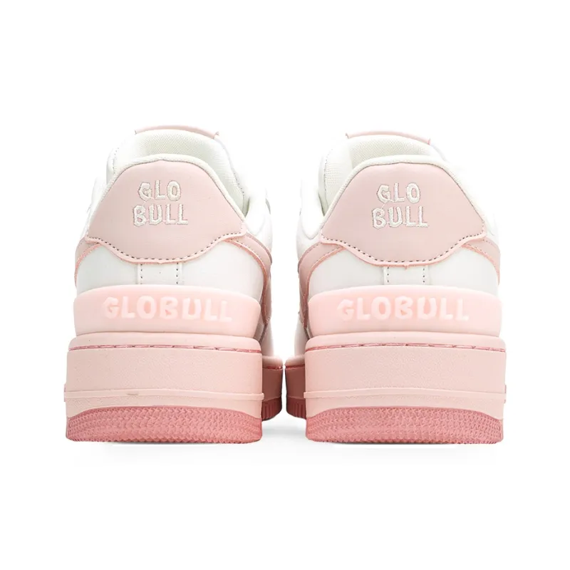 GLO BULL Anti Slip Wear Resistant Low Top Skateboard Shoes Women's White Pink-4