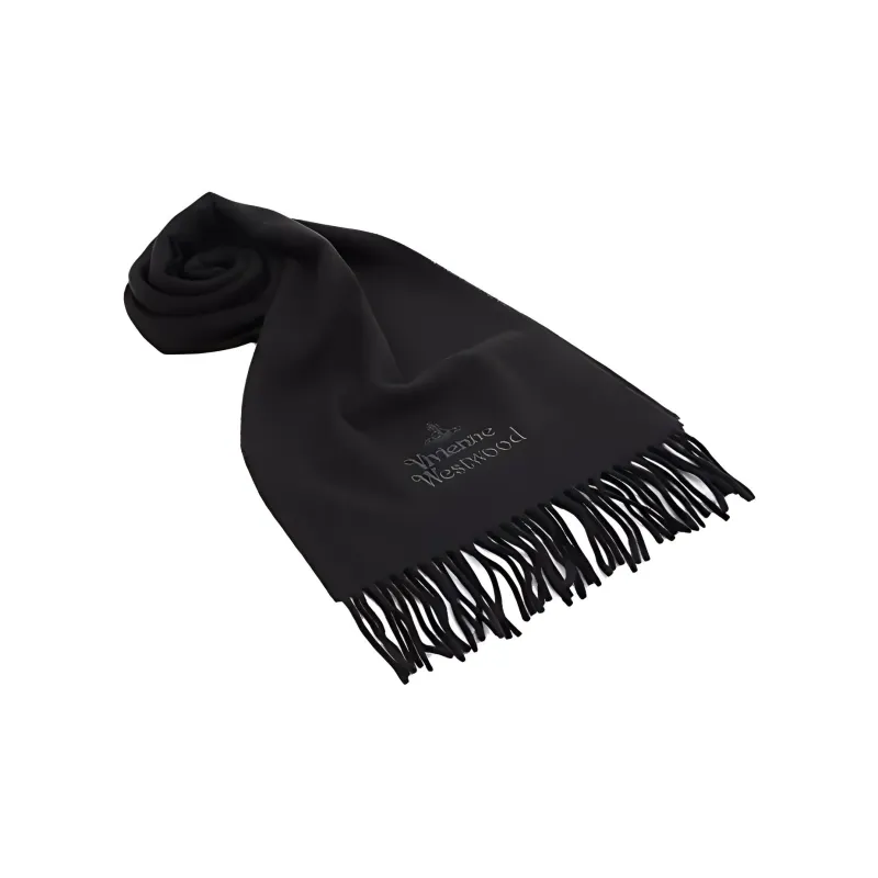 Vivienne Westwood Embroidered Knit Scarves Unisex Black-3