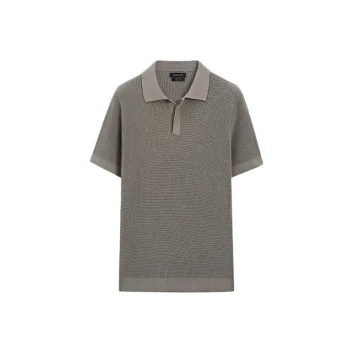 Massimo Dutti Polo Shirt Men's Gray Brown