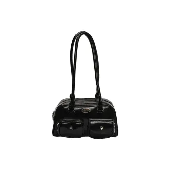 XIANGSU Pu Shoulder Bag Women's Black/Blue/Silver