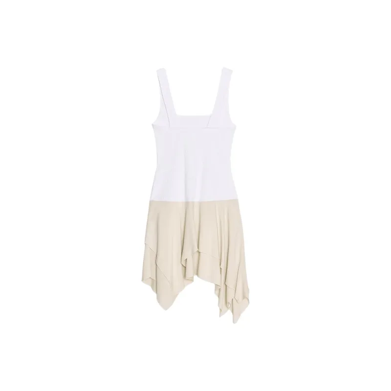 ZARA Sleeveless Dress Women's Beige Yellow White-1