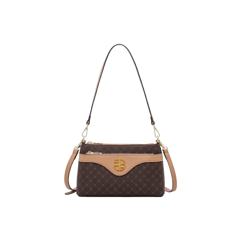 PESASRIE PVC Shoulder Bag Women's Coffee-1