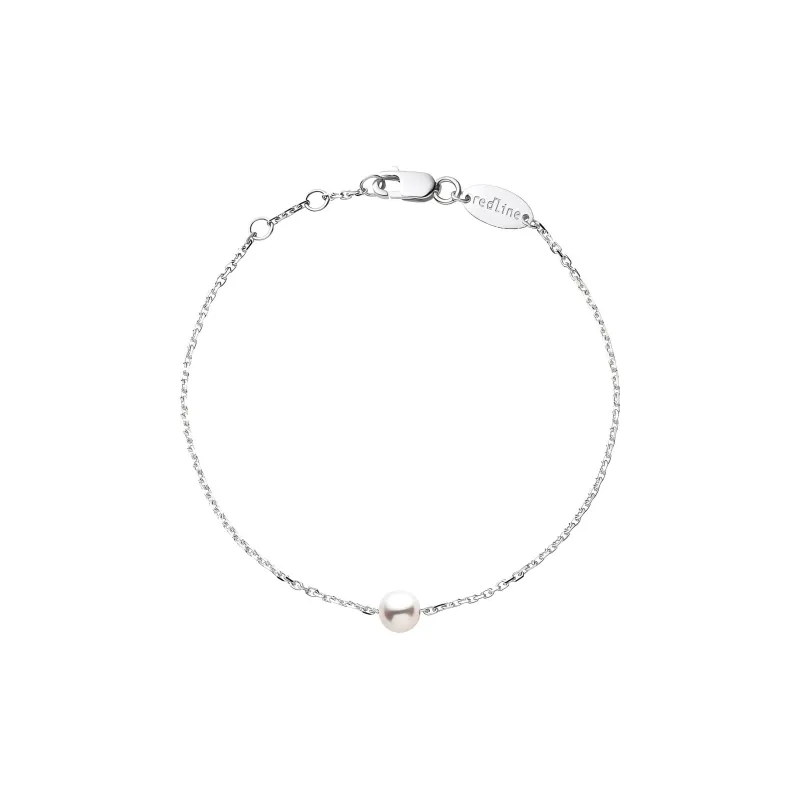 Redline 18K White Gold Pearl Bracelets Women's Silver-0
