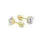 Gold-Iridescent Sparkle Star Stud Earrings (4MM)