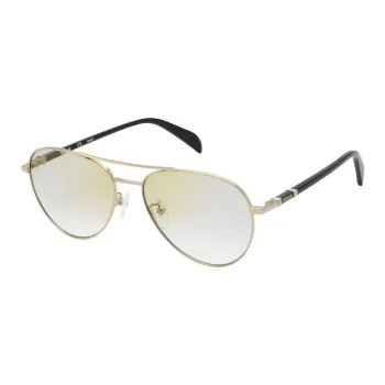 TAOSIXIONG Metal Aviator Sunglasses Women's Gold