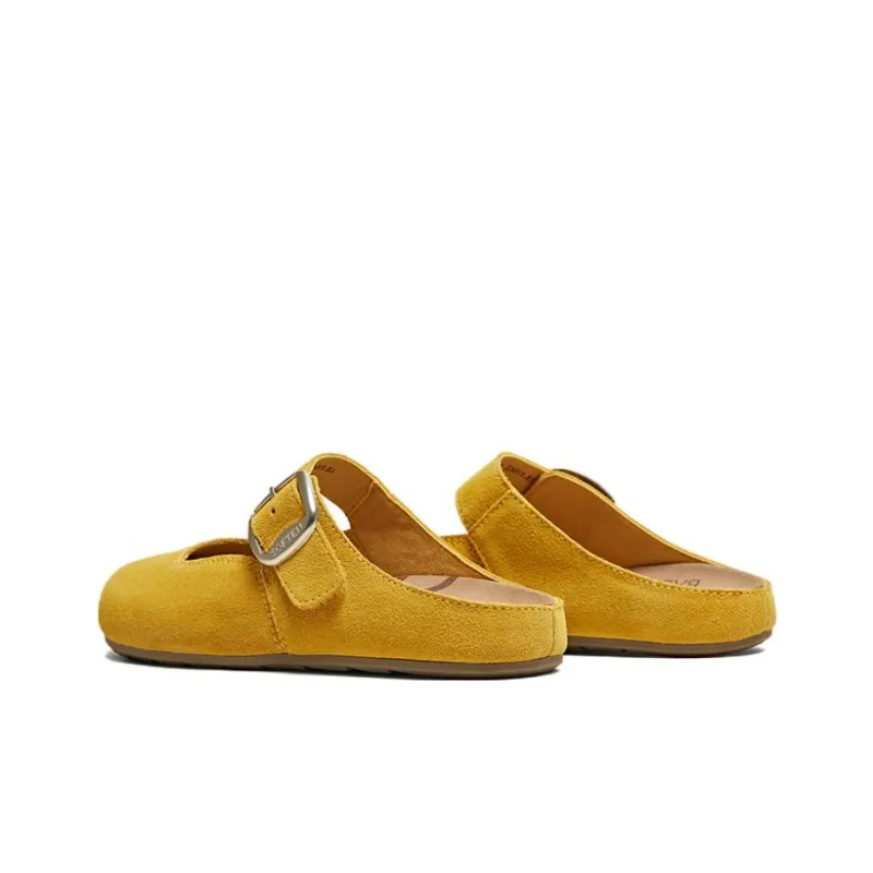 BASTO Rubber Sole Leather Patchwork Closed Toe Slippers Women's-3
