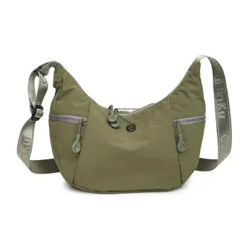 Boniu Waterproof Fabric Shoulder Bag Unisex Black/Ecru/Yellow