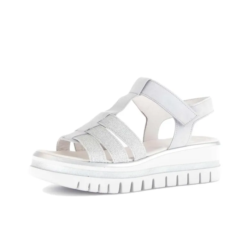 Gabor Fashion Roman Sandals 5.5cm Women's Gray Silver-2