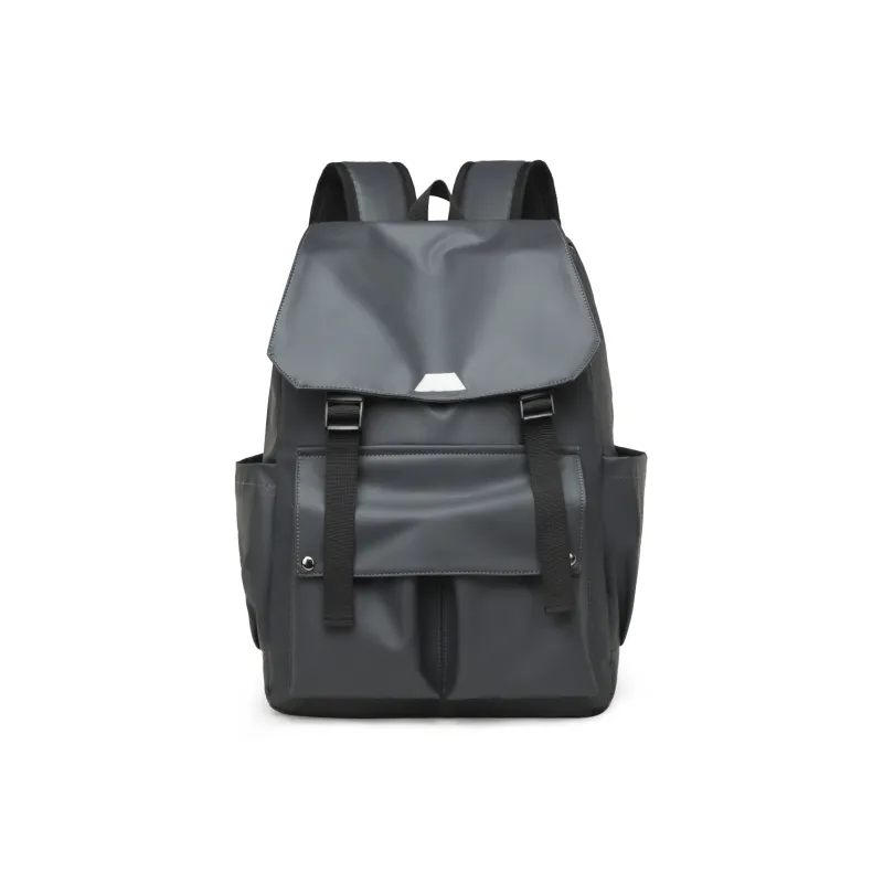 Yalu Nylon Backpack Unisex Black/Gray/Blue-6