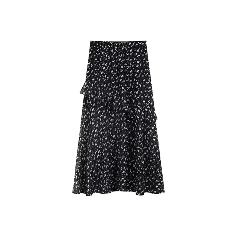 HDFULERN Casual Long Skirts Women's Jacquard-1