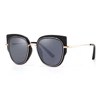 PARIM Copper Nickel Alloy Butterfly Sunglasses Women's Black