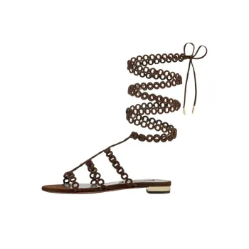 AQUAZZURA Infinity Chain Gladiator Roman Sandals Women's Brown