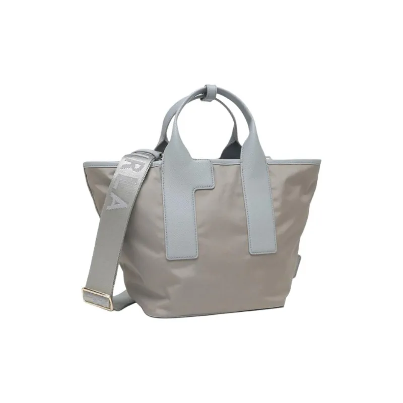 Furla Recycled Nylon Fabric Tote Bag, Shopping Bag, Shoulder Bag, Crossbody Bag, Handbag Large Size Women's Gray-2