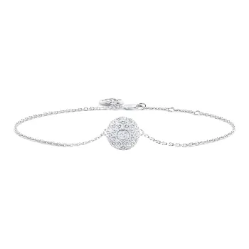 De Beers 18K White Gold Diamonds Bracelets Unisex Silver
