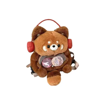 BEERUS Plush Backpack Women's Headphone Raccoon