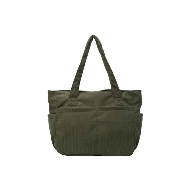 SEVENMOONS Corduroy Shoulder Bag Unisex White/Gray/Black/Army Green/Brown-9