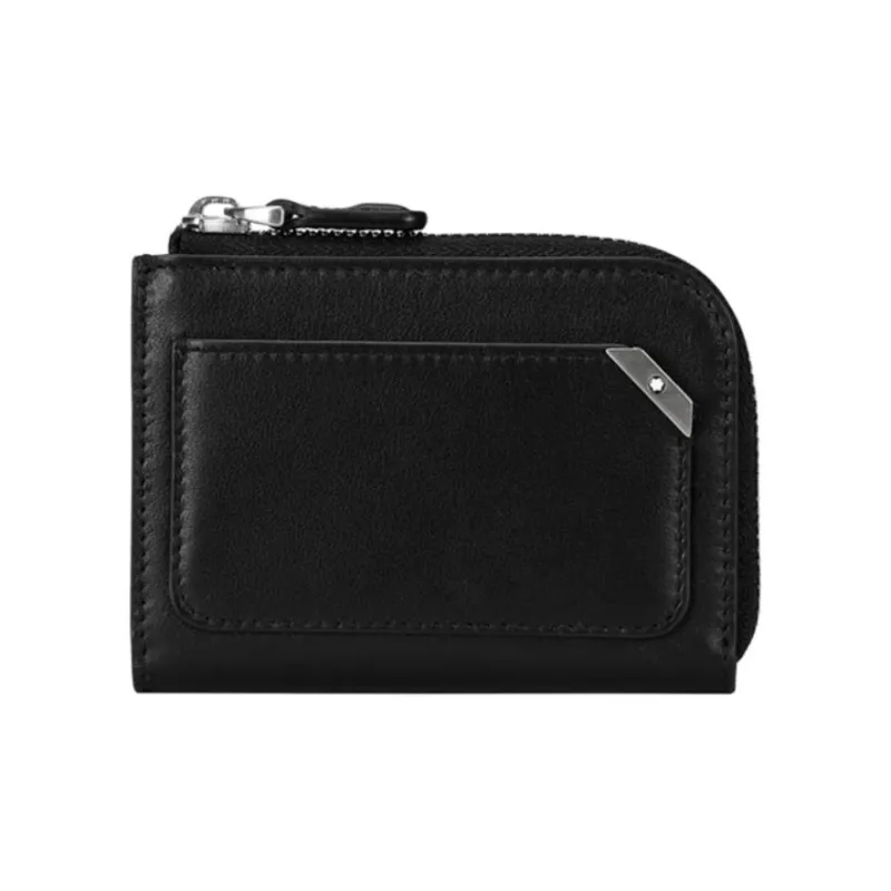 MONTBLANC Meisterstuck Leather Business Card Holder Coin Purse Men's Black-0