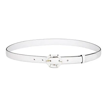 GUCCI Leather Belts Women's White Width 2CM