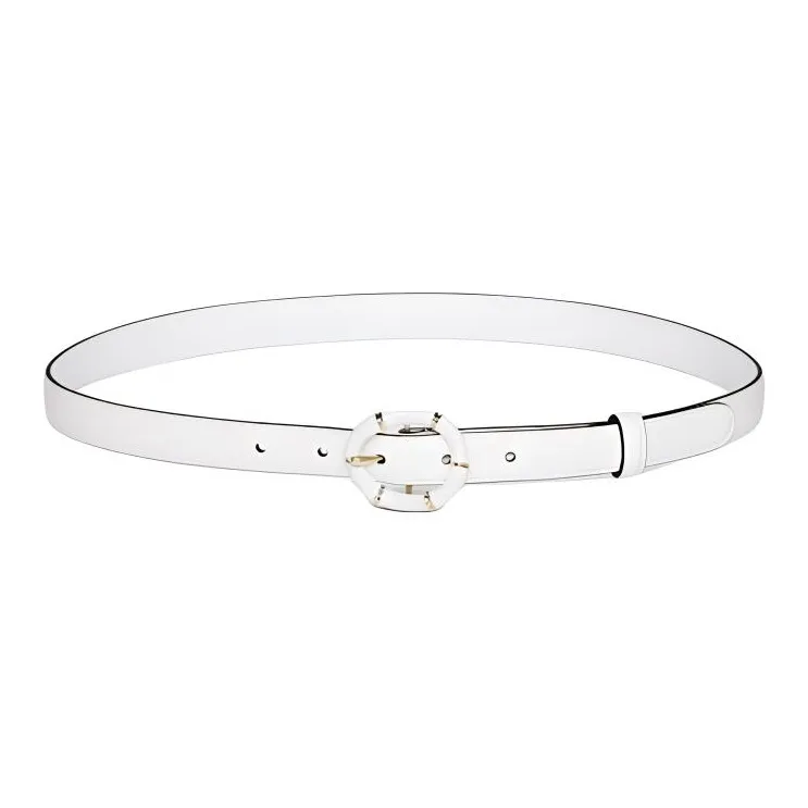 GUCCI Leather Belts Women's White Width 2CM-0