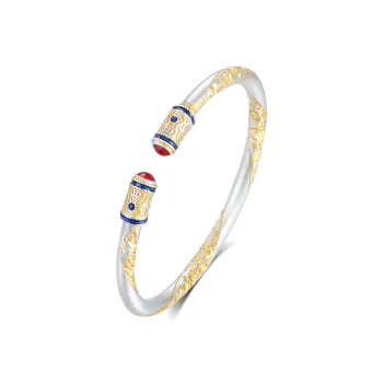 SHENGYALUO 999 Fine Silver Bangles Women's