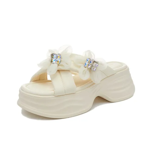 POOQ Rubber Sole Slip Resistant Slide Slippers Women's