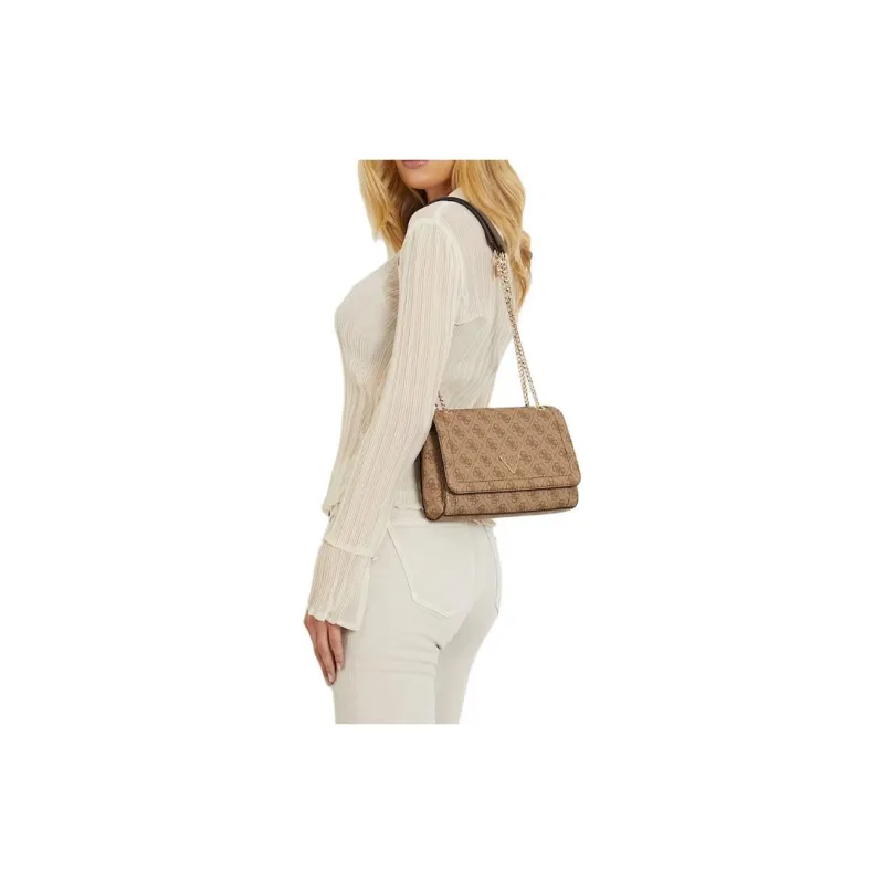 GUESS Polyurethane Crossbody Bag Shoulder Bag Women's Beige-4