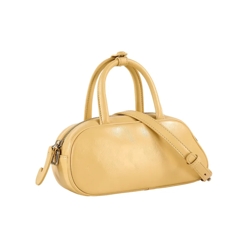 TOUTOU Synthetic Leather Handbag, Shoulder Bag, Crossbody Bag Regular Women's Pudding Yellow-5