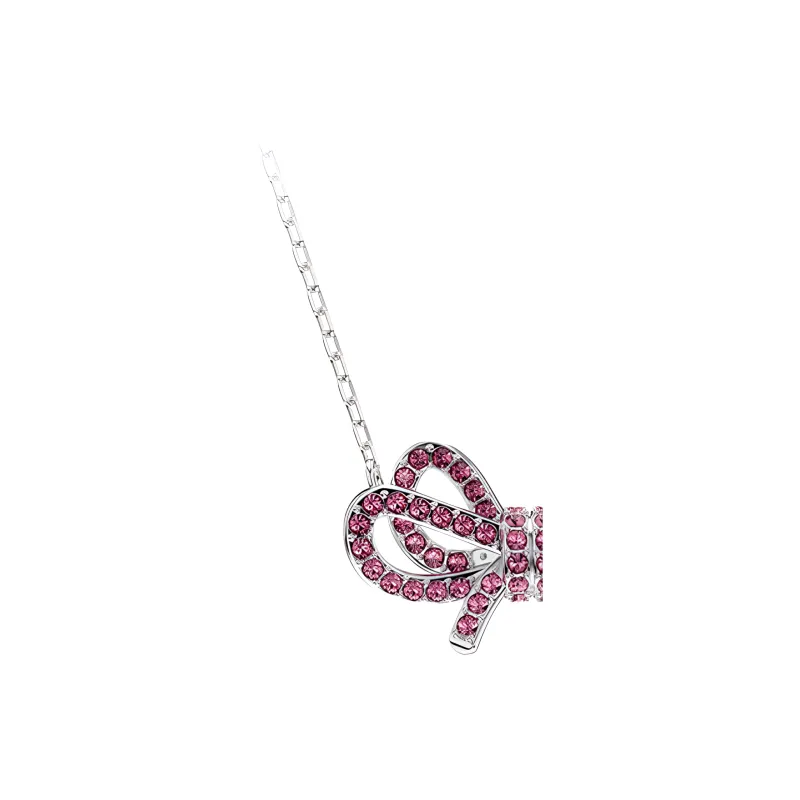 Swarovski Rhodium Plated Necklaces Women's Red-1