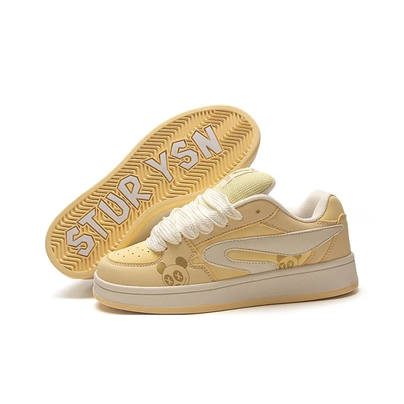 STUR YSN Low Top Skateboard Shoes Women's Almond Yellow-6