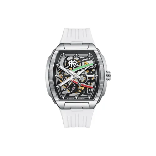 KUERST Automatic Mechanical Movement Rubber Strap Watch Men's Watches Black Dial