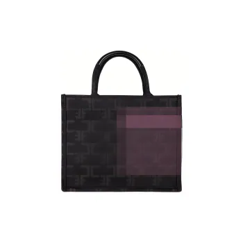 Elisabetta Franchi Cotton And Polyamide Blend Tote Bag Shopping Bag Handbag Small Size Women's Black