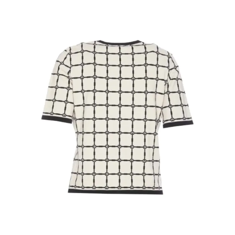 Elisabetta Franchi Jacquard Crewneck Knitted T Shirt-1