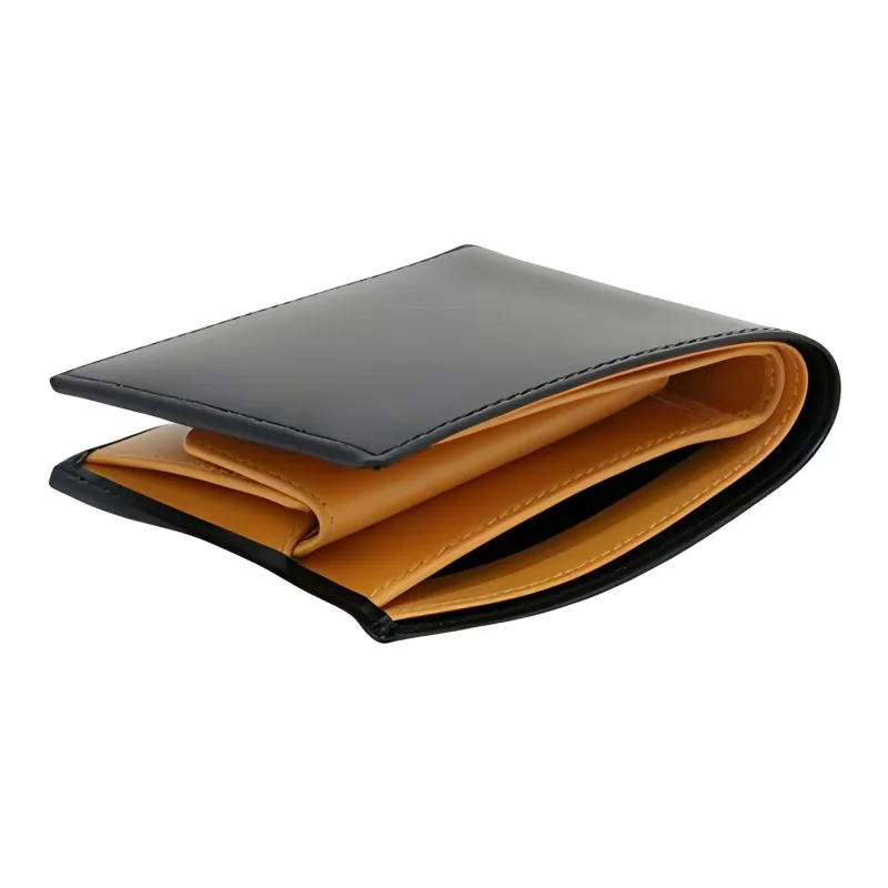 ETTINGER Leather Wallet Men's Black & Yellow-1
