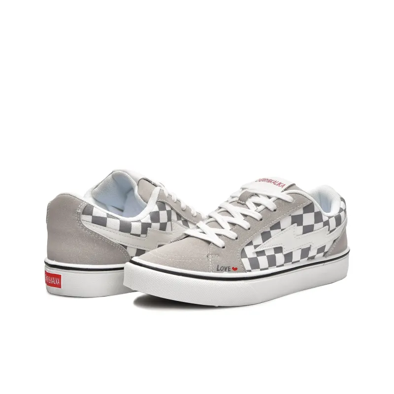 CHERRY&KALIKA Wear resistant, Lightweight, Breathable, And Non slip. Low Top Skateboard Shoes Men's Gray-2