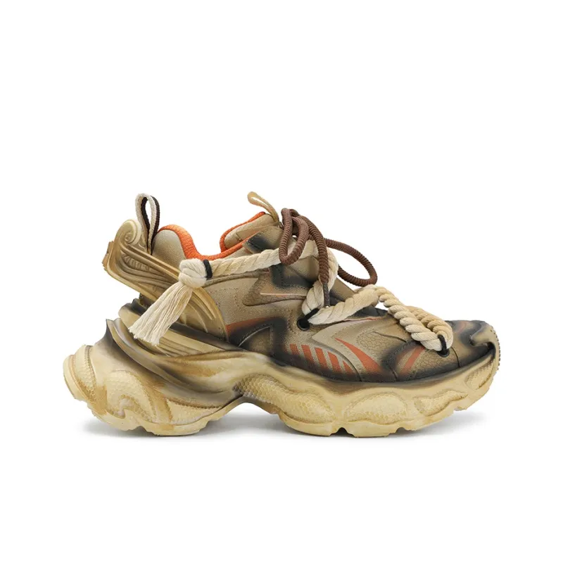 X·LUN Cushioning, Slip Resistant, And Breathable Low Top Chunky Sneakers Unisex Desert-1